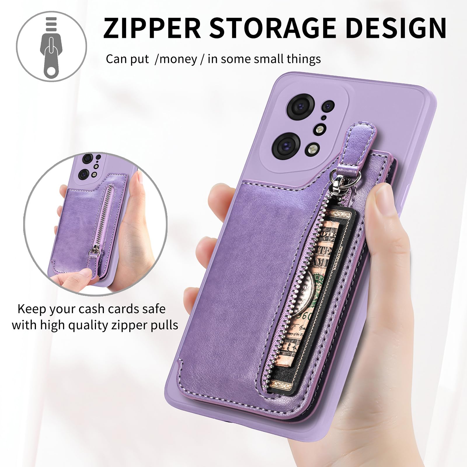 Amazon.co.jp: OPPO A79 5G 手帳型 背面カード収納 ジッパー保護ケース